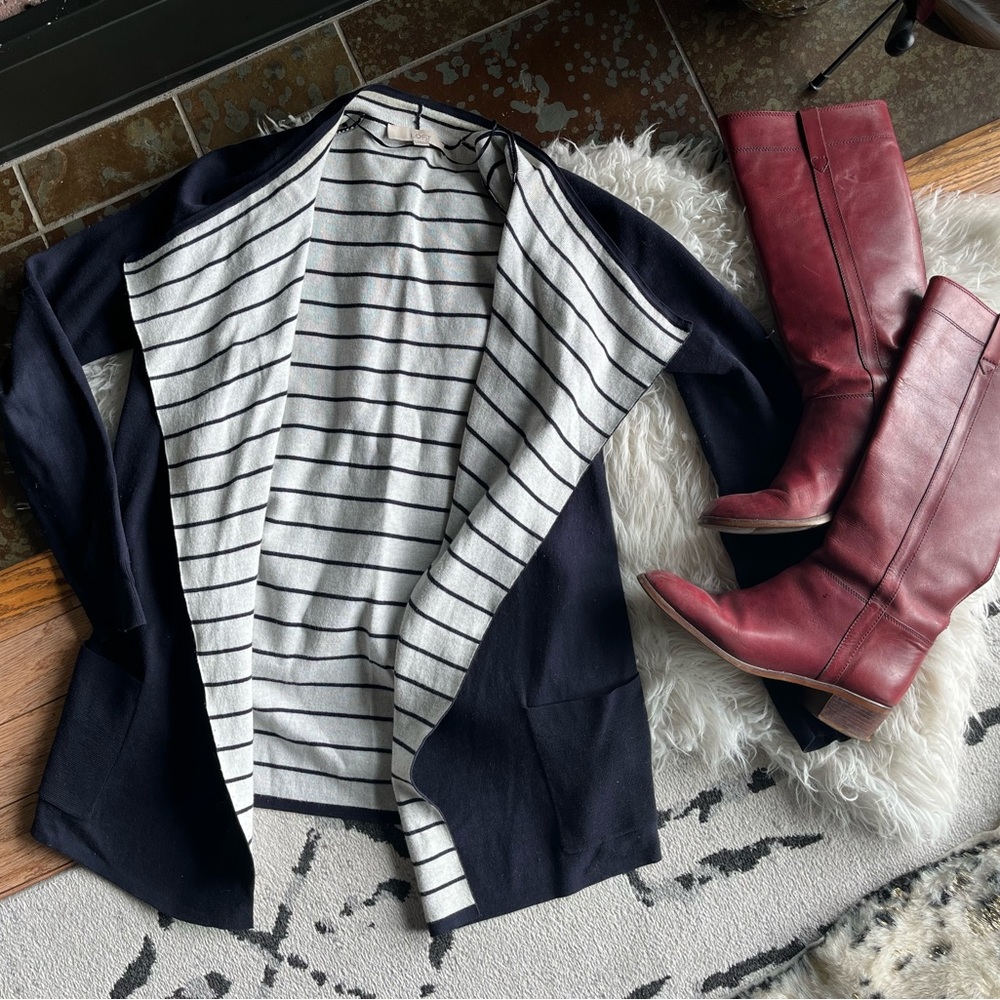 LOFT Waterfall Open-Front Cardigan